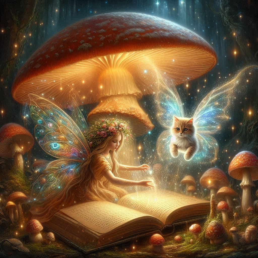 fairy reading a book.