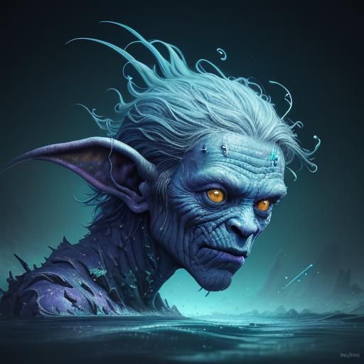 Otherworldly Goblin Shimmers with Energy in Hyperrealistic 3...