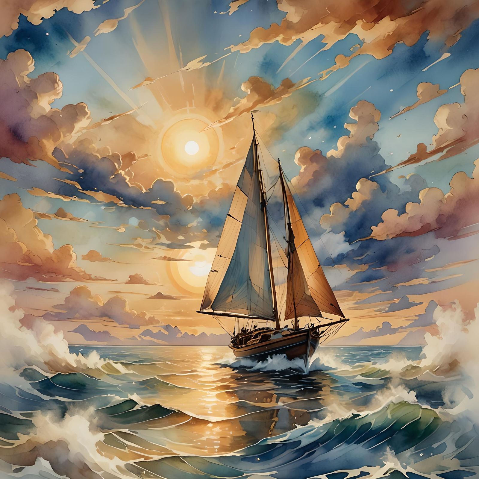 sailboat sunrise  by @norski