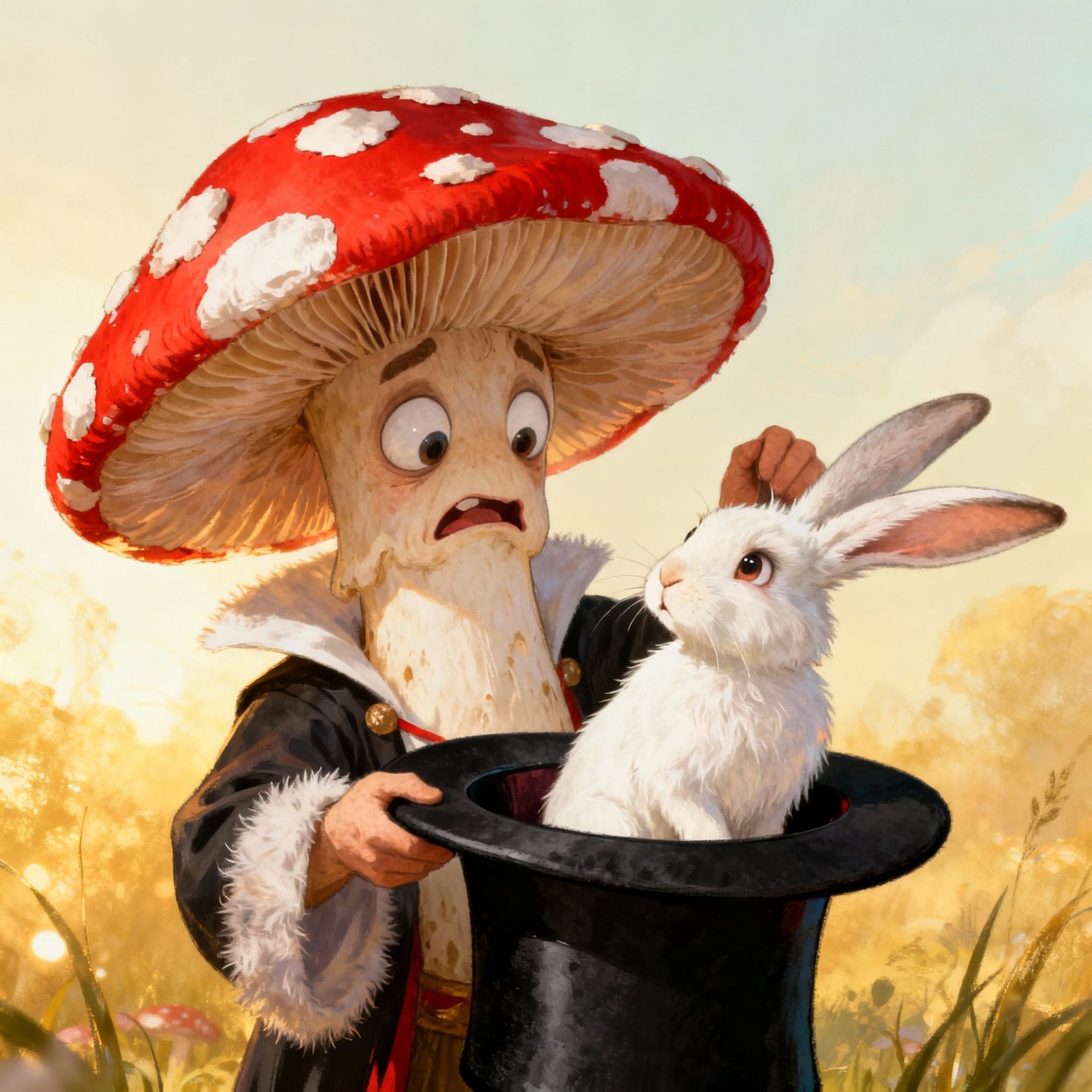 Both were surprised the Rabbit came out of the Hat