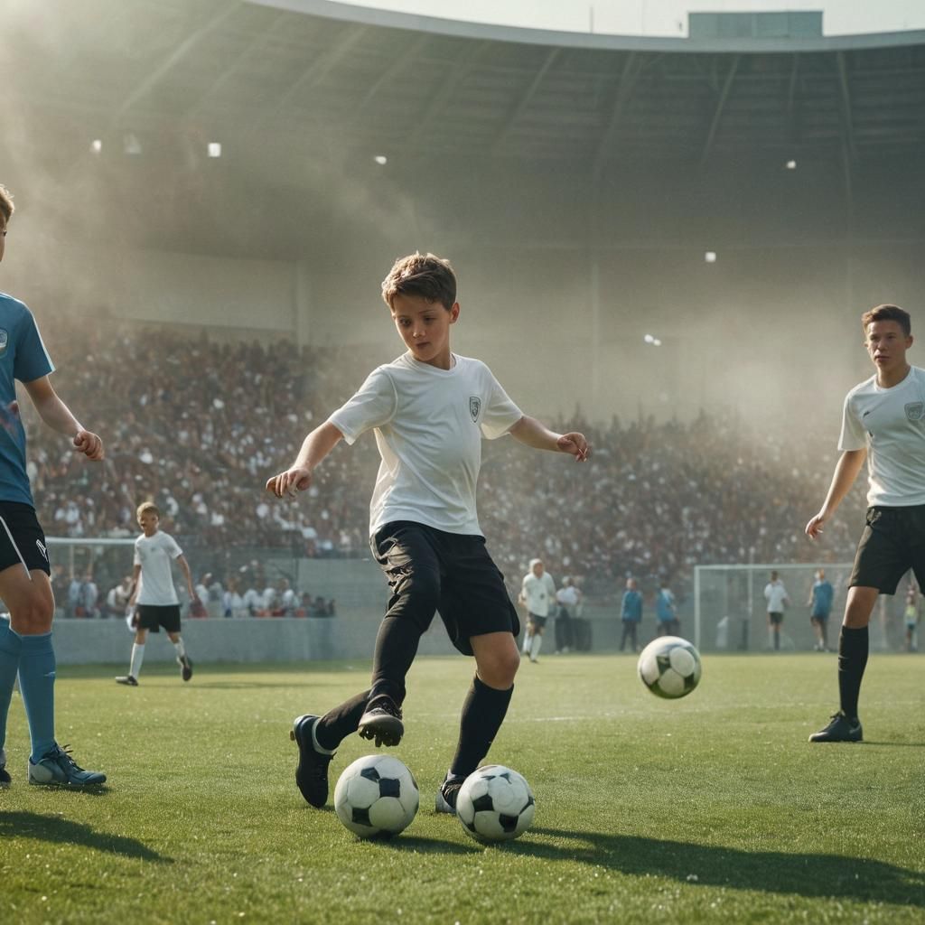 Young Man with Sidelocks Plays Soccer