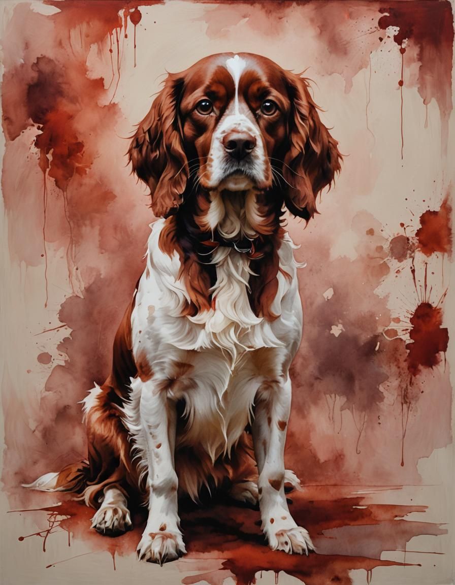 Portrait of King Charles...springer spaniel dog
