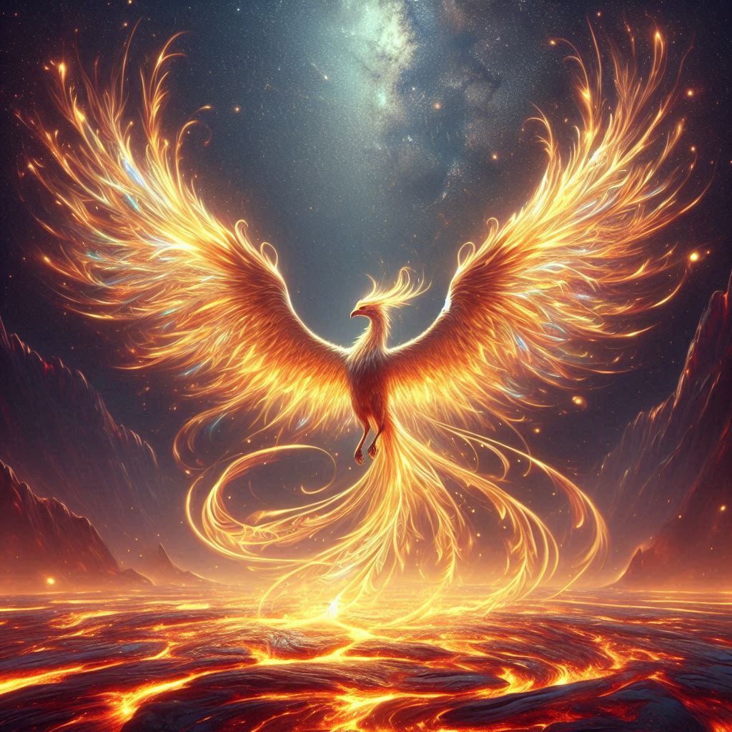 Majestic Golden Phoenix