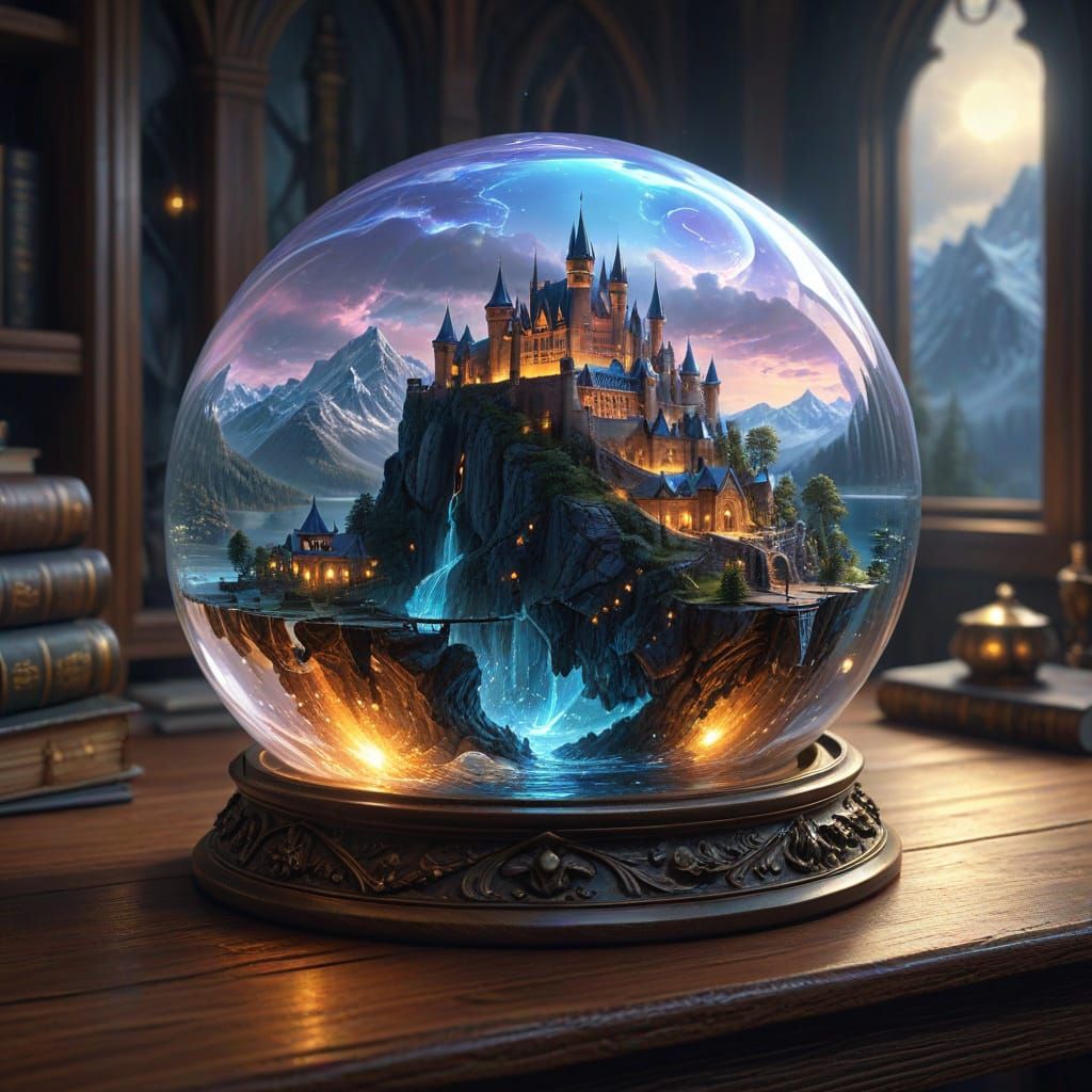 Glowing Crystal Ball Reveals Fantastical Miniature World