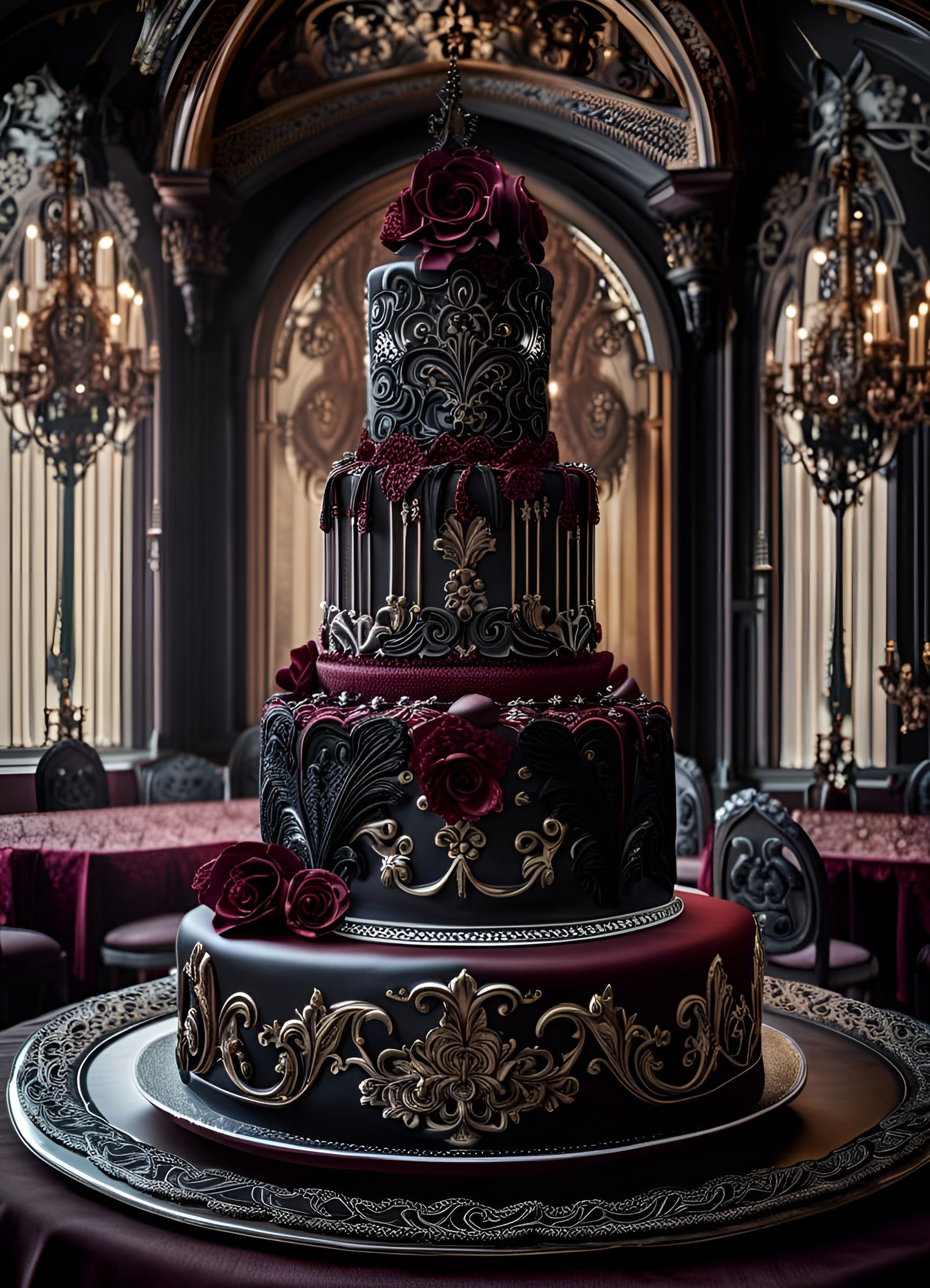 Goth wedding cake  by @Klo