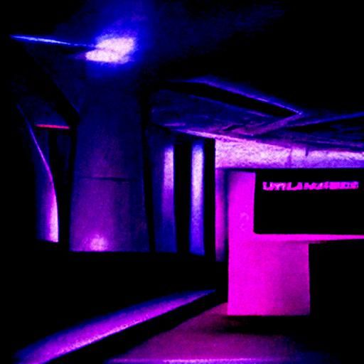 Synthwave underground facility liminal space