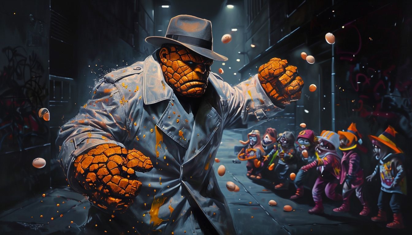 Yancy Street Gang Halloween Tradition, Egging The Thing.