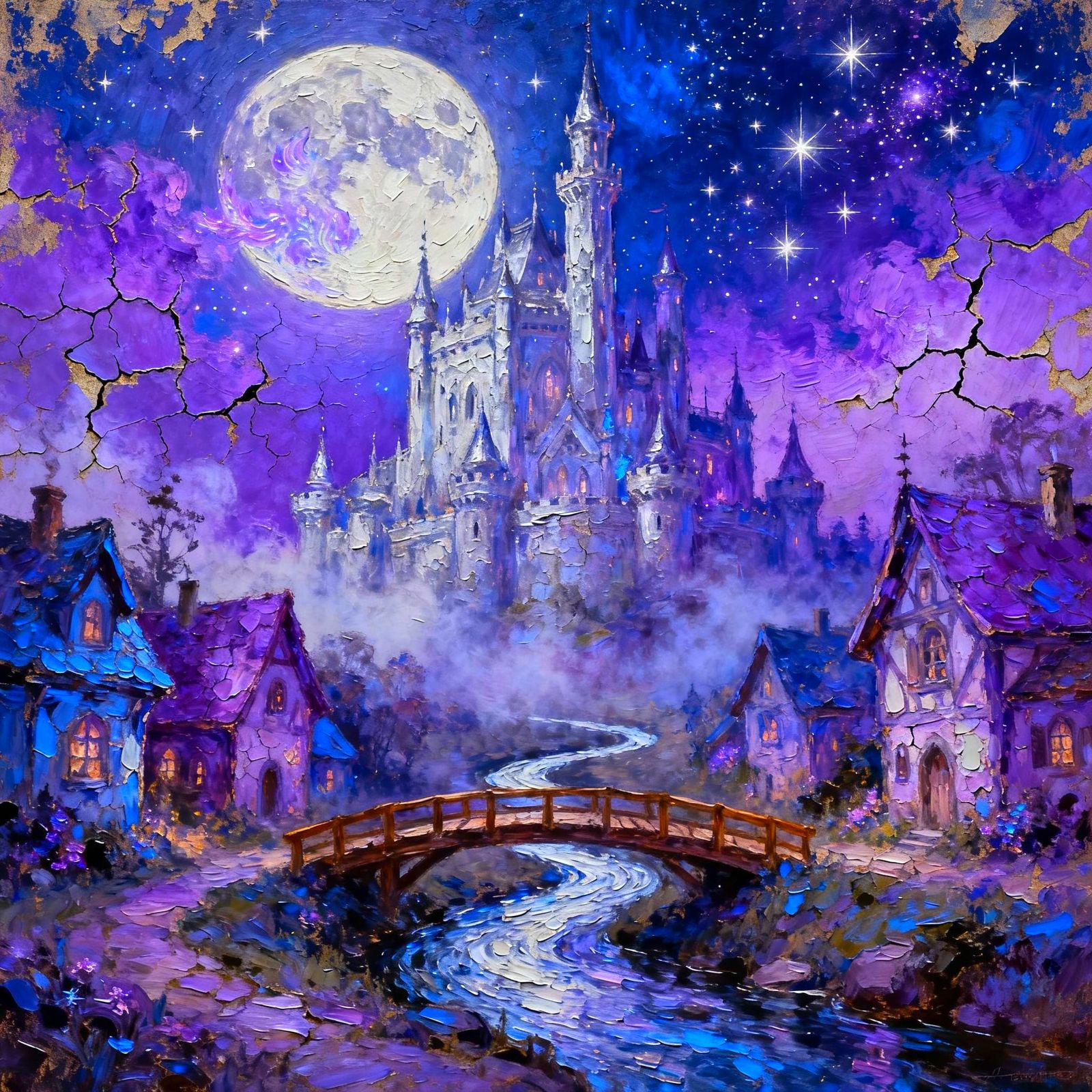 Enchanting Fantasy Castle Under Starry Night Sky