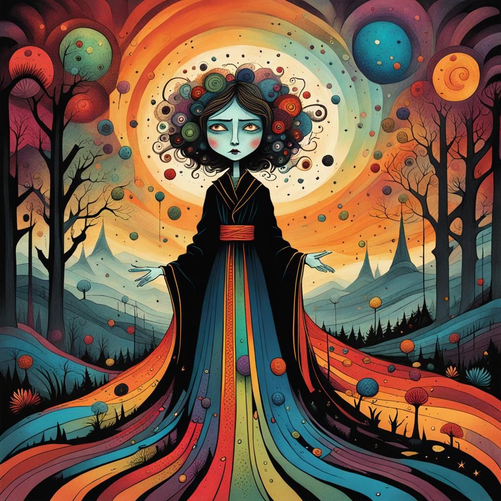 Colorful comic OF A sensational perplexed woman 😱
😨, in th...