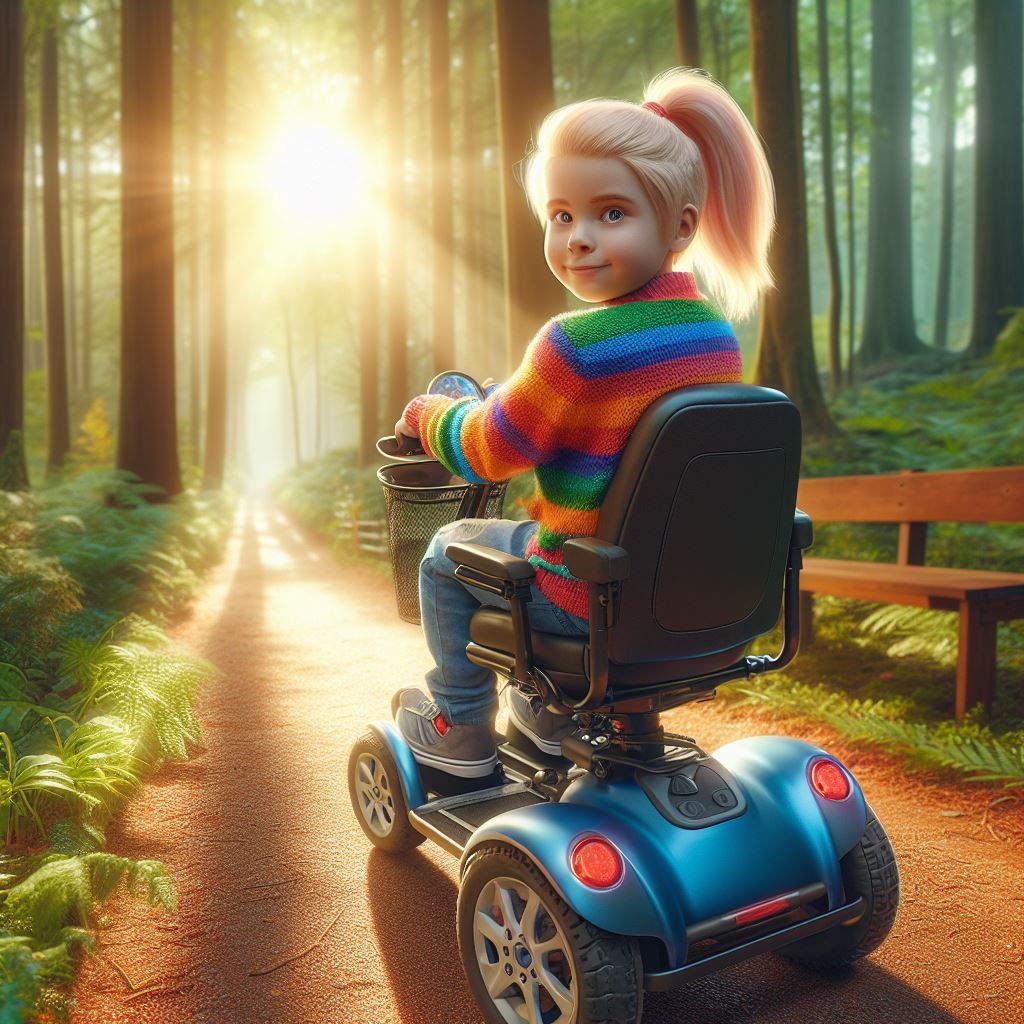 Disabled girl with electric Disabled scooter