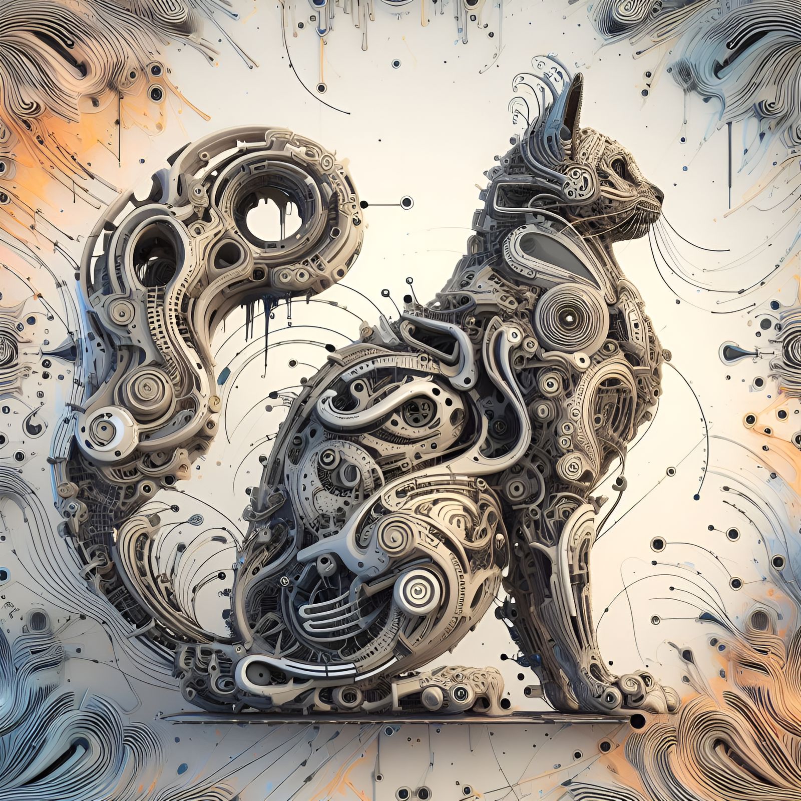 Caturday Night Special (Moar psychedelic cats)  (Dall-E-3, 0...