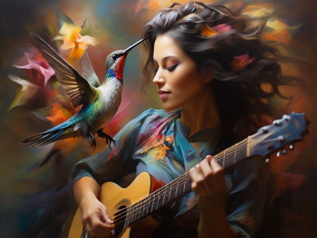Hummingbird and musician