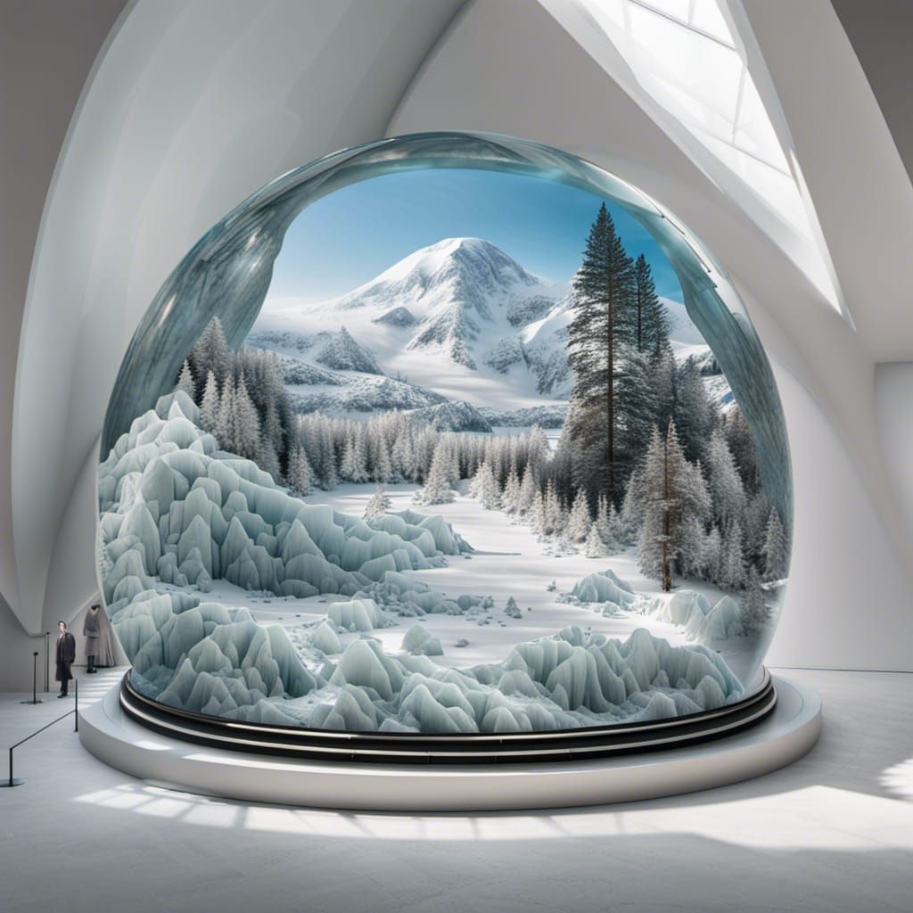 Icy landscape inside a glass dome  by @Patty