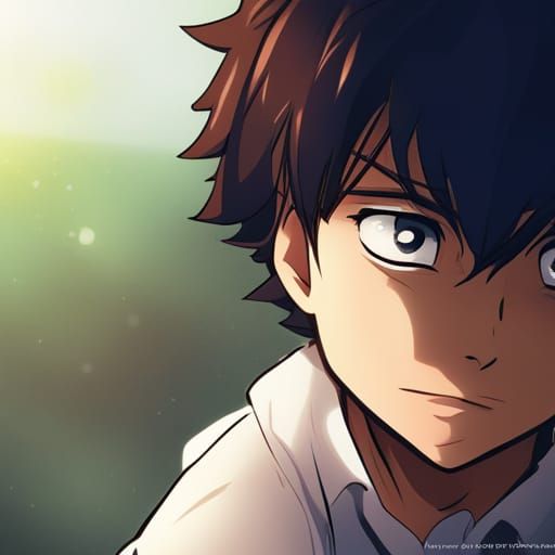 boy looking to the right like he is longing for something