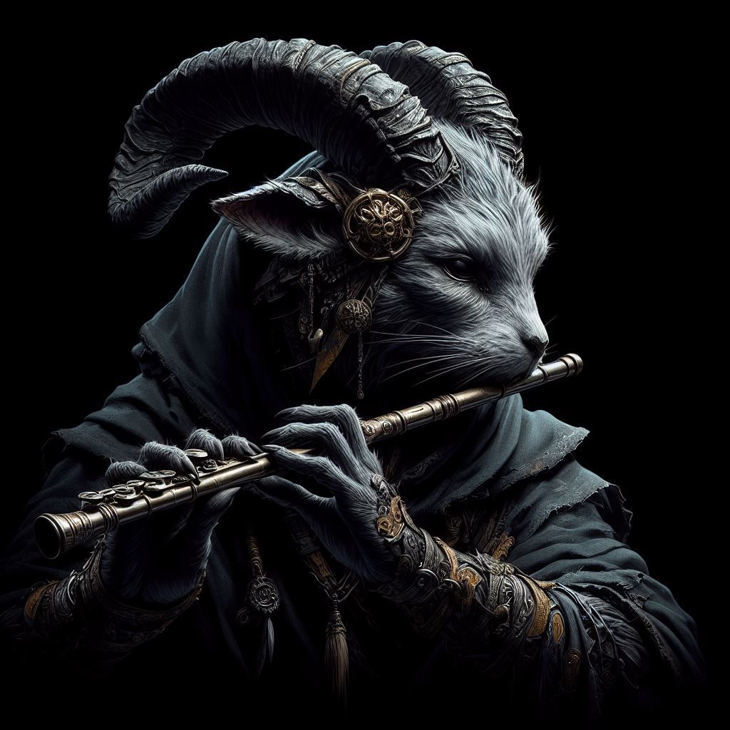 Creatures playing a flute Series