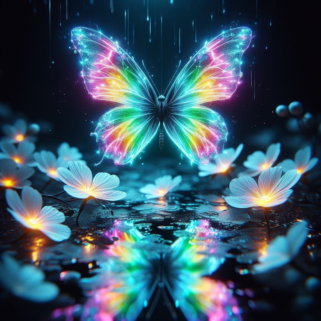 Glowing butterflies