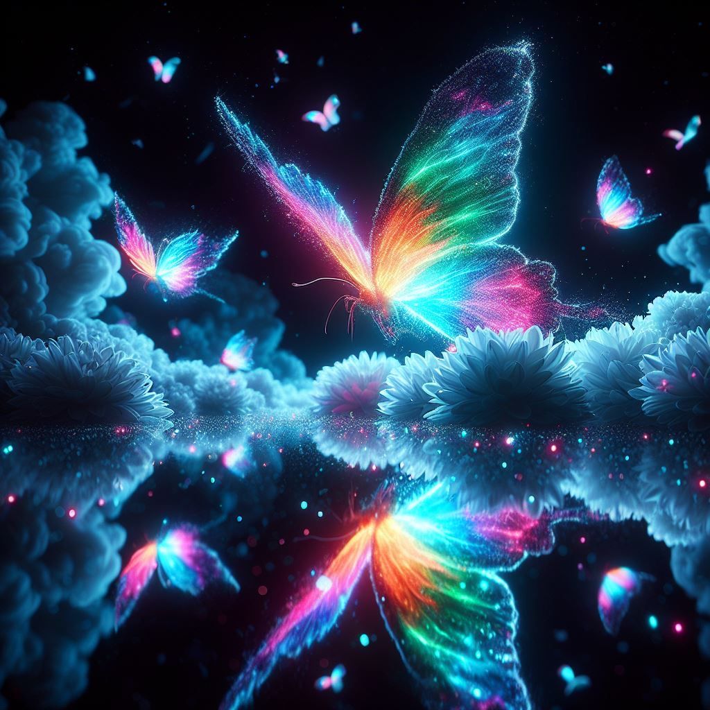 Glowing butterflies