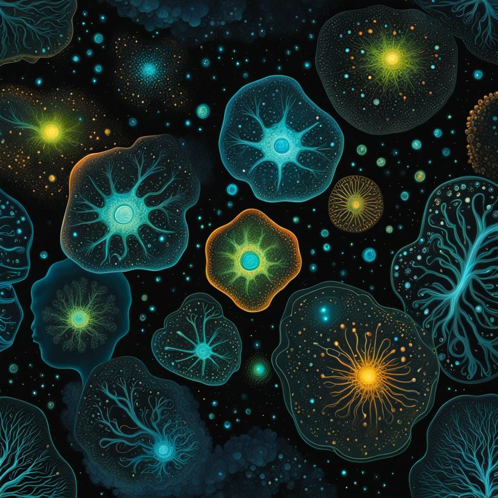 Bioluminescent Amoebas  by @lizv