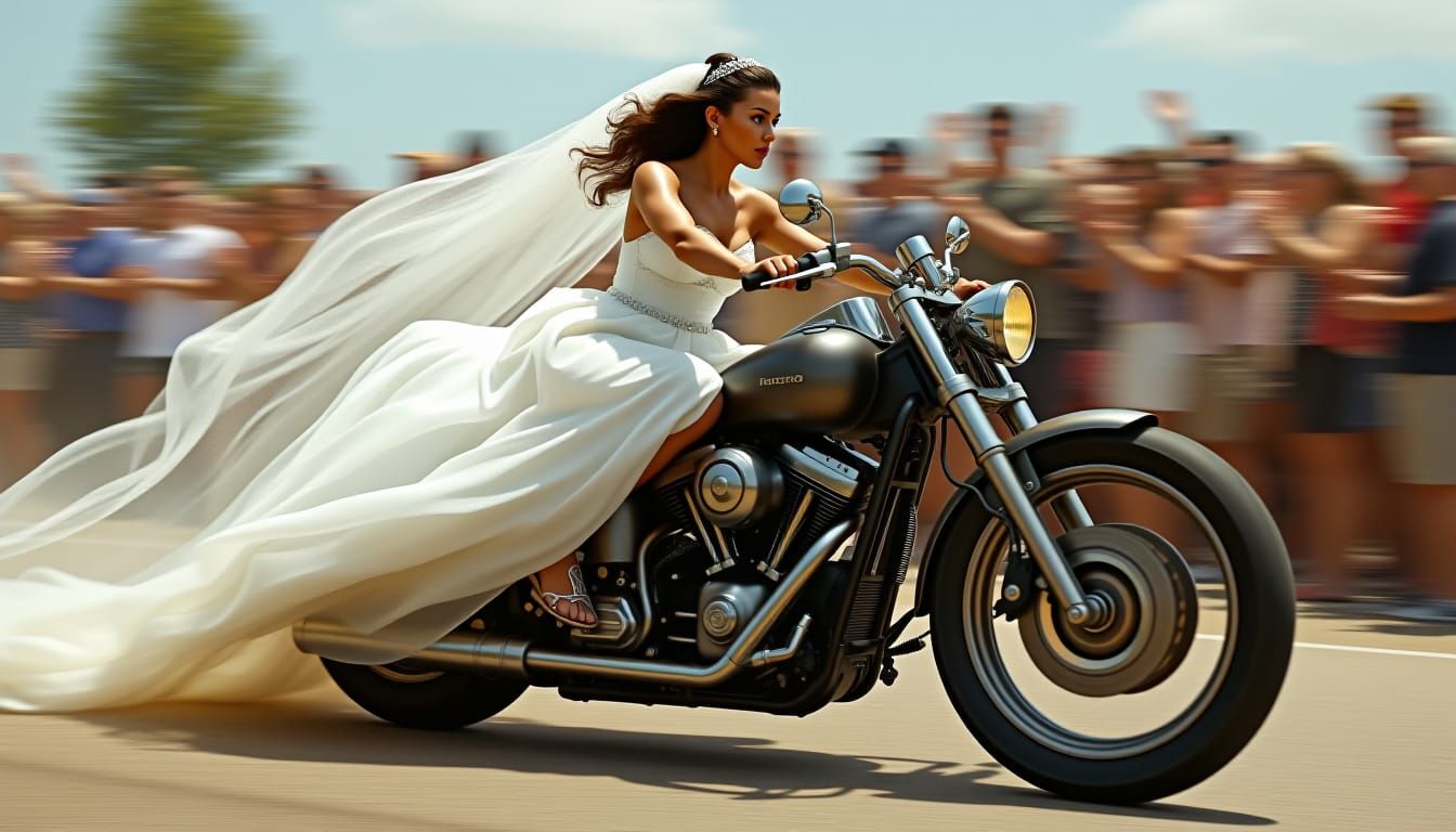 Motorcycle and Bride