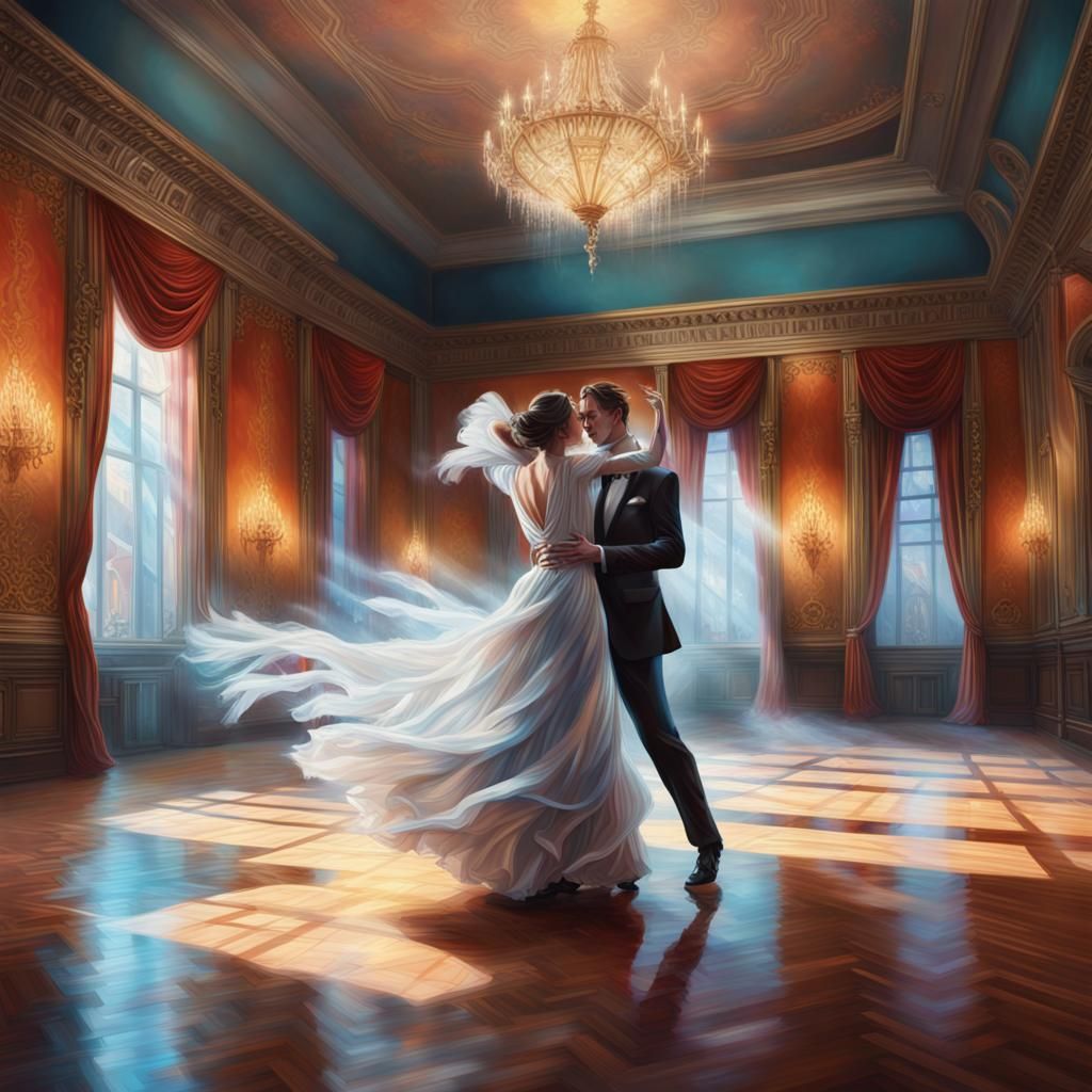 dancing in a ballroom.
