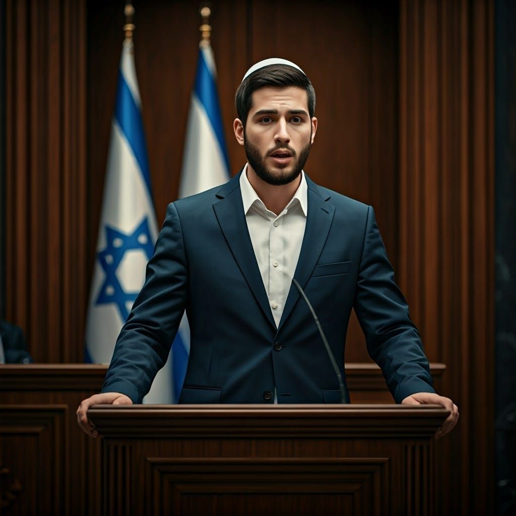 Confident Speaker in Grand Hall, Fantasy Concept Art