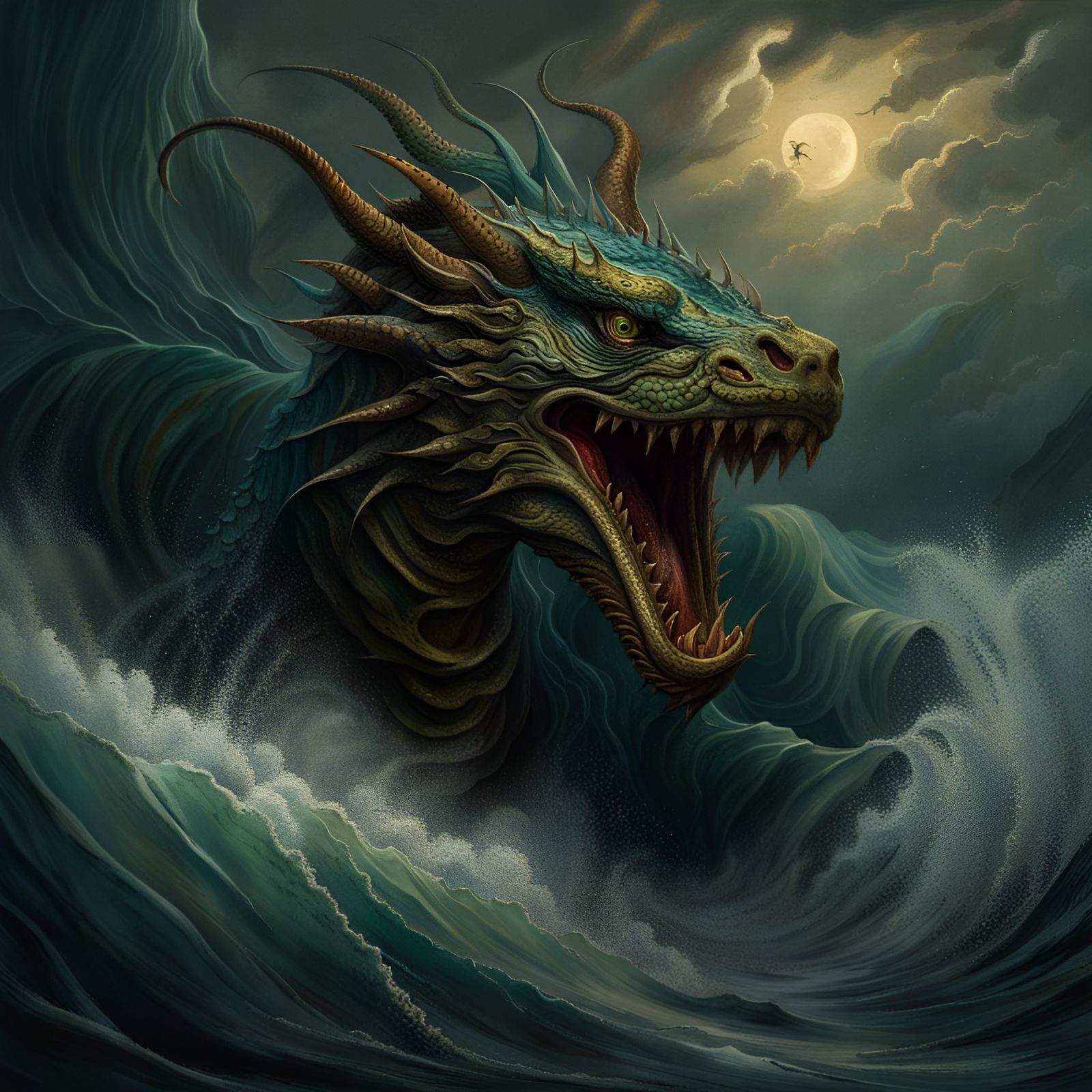 Divine Water Dragon - AI Generated Artwork - NightCafe Creator