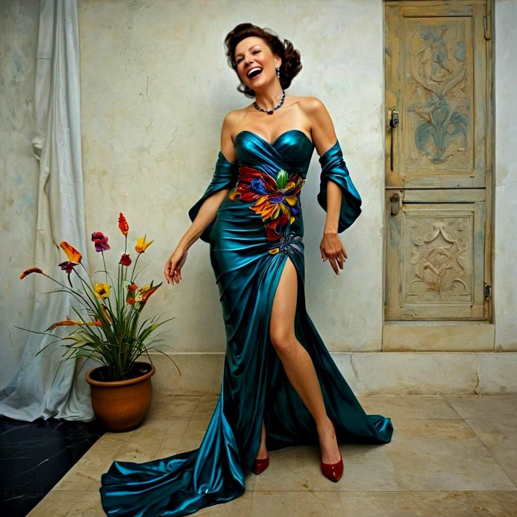 Elegant Lady in Whimsical Wonderland