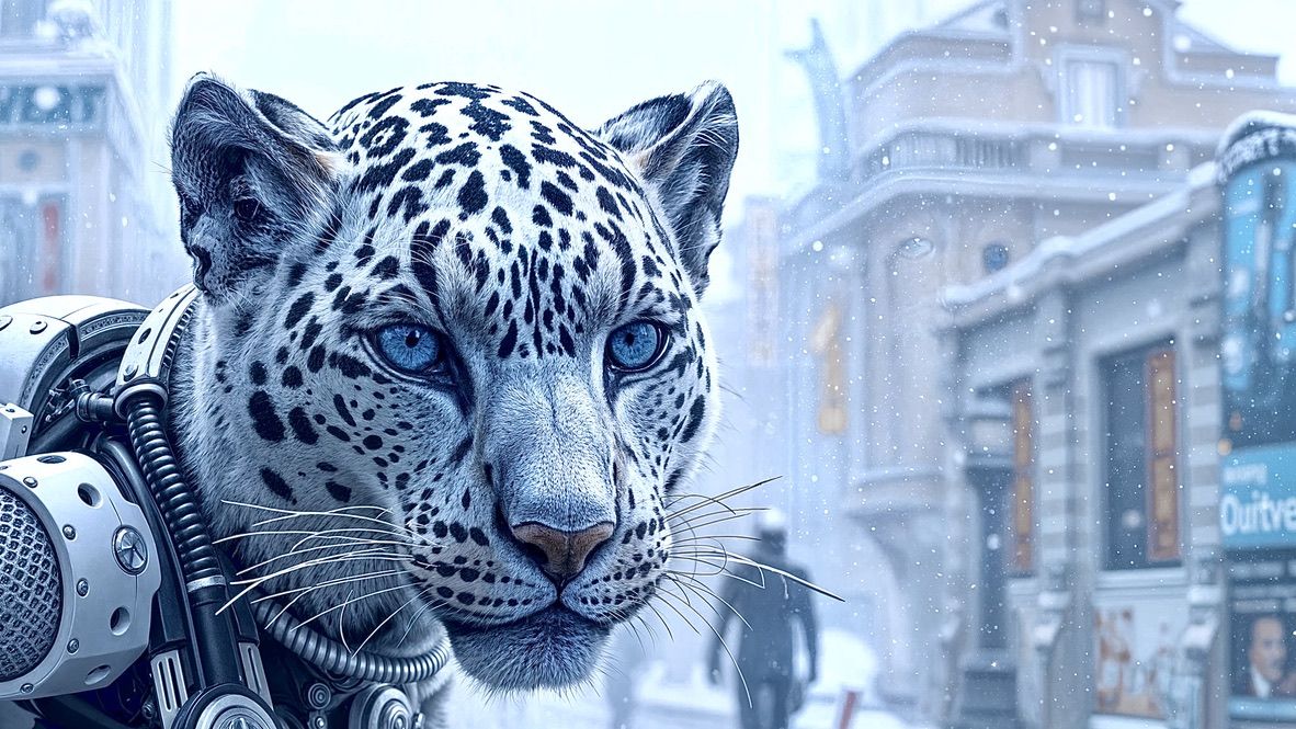 Snow leopard cyborg
