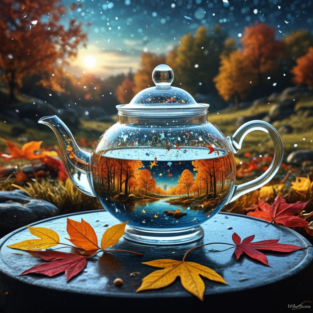 Magical autumn teapot 