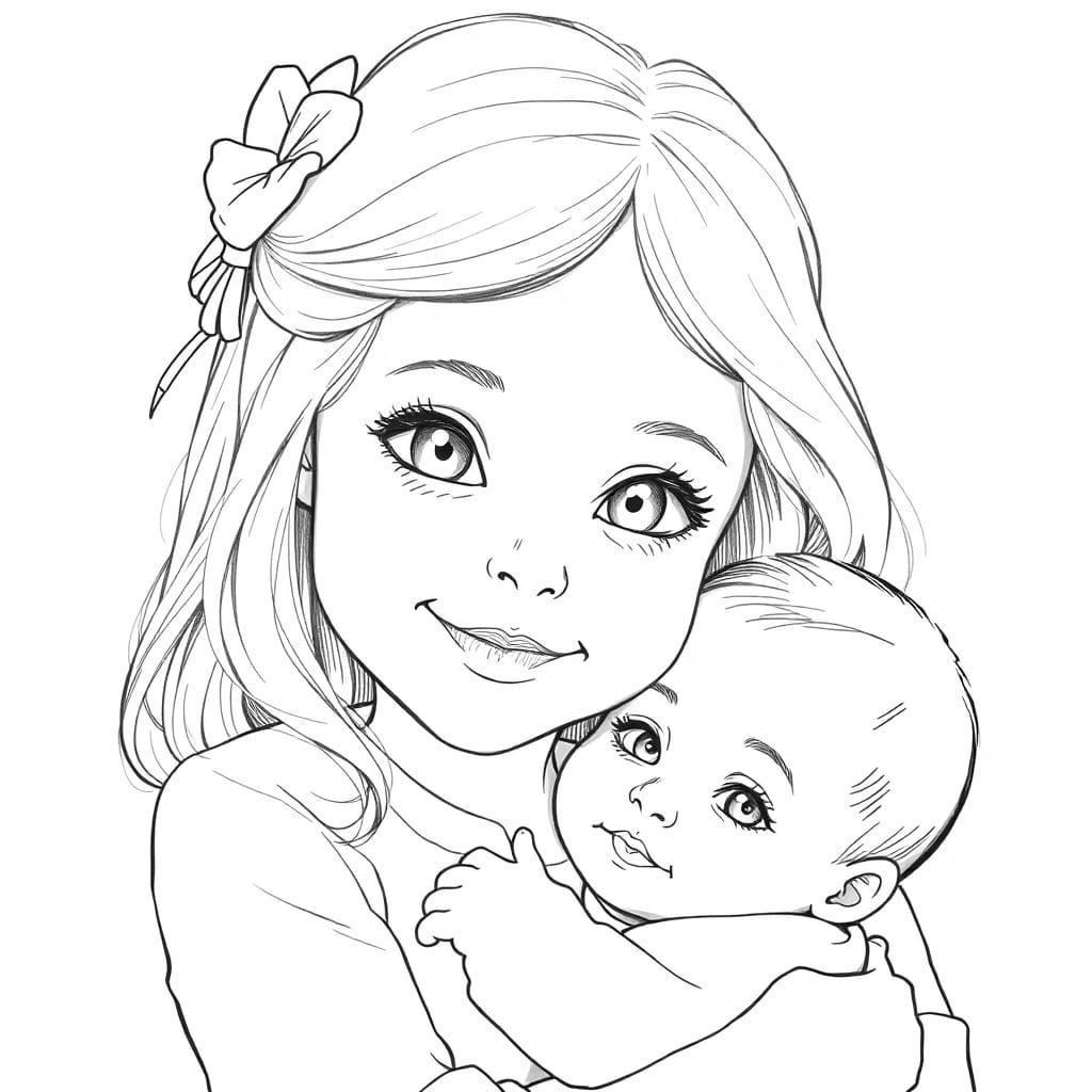 ילדה מחזיקה תינוק