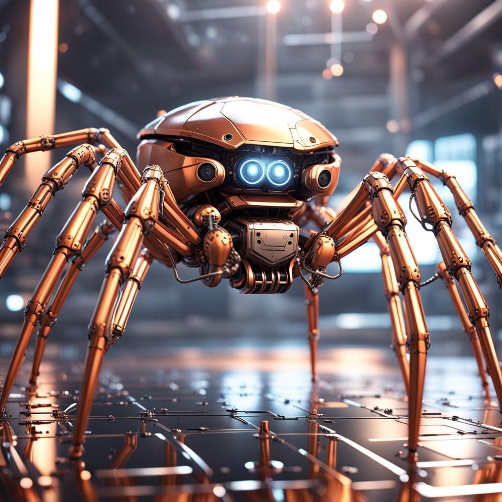 Digital electronic spiderbot on their information webs , inf...