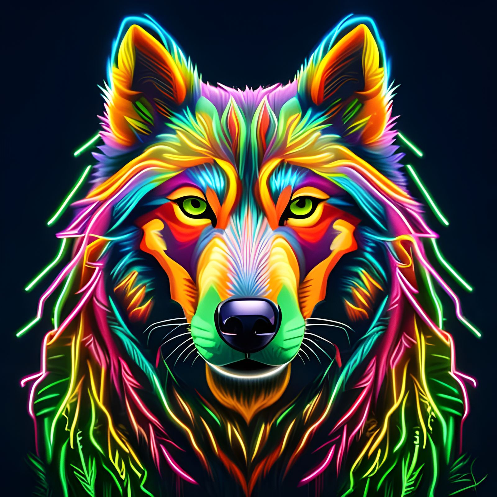 SDXL Stable Diffusion XL - Neon Husky  by @Artificial Intelligence Artist