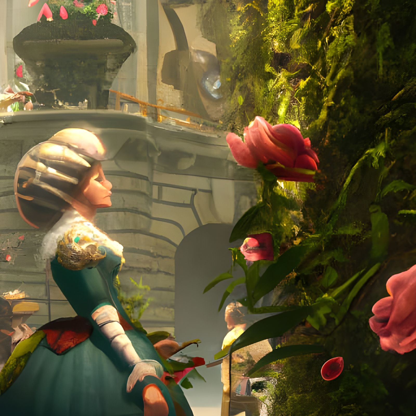 Flowers don't tell, they show. AI Generated Artwork NightCafe Creator