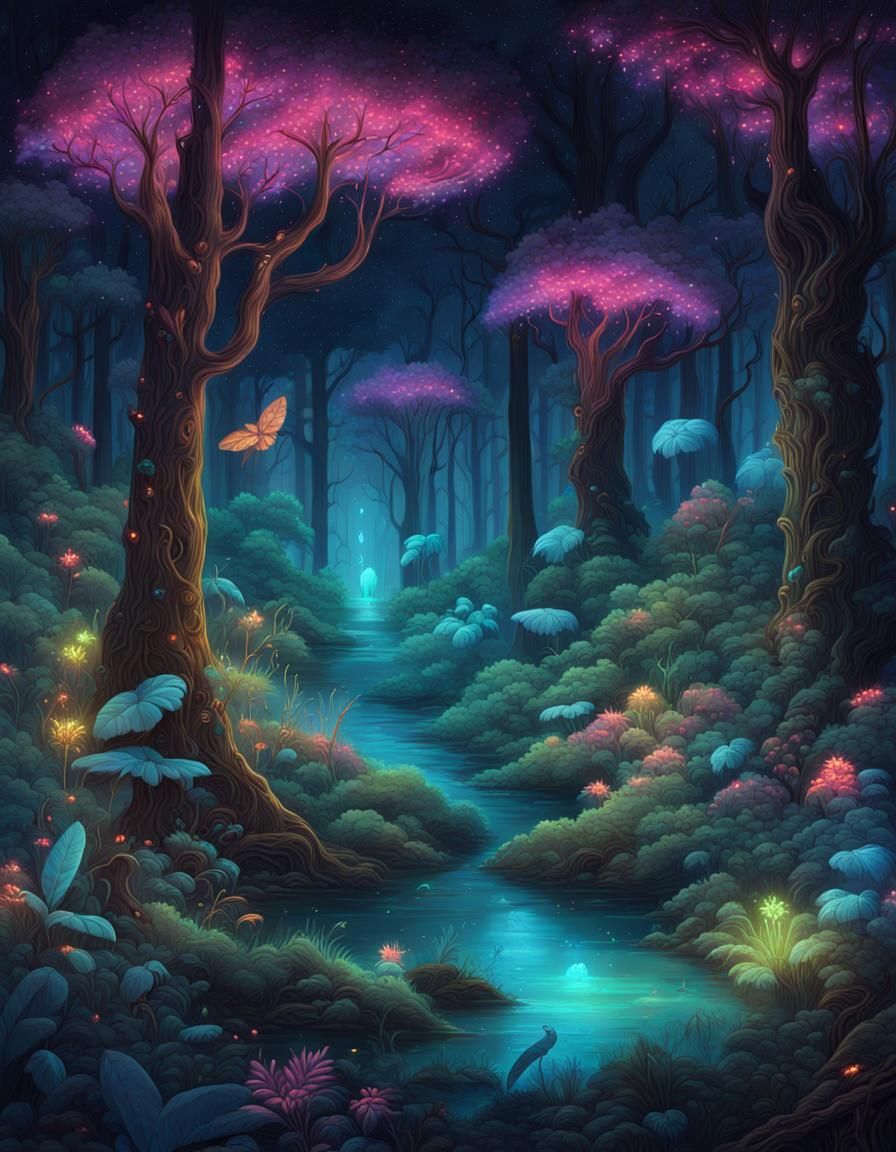 Magical Forest Path - AI Generated Artwork - NightCafe Creator