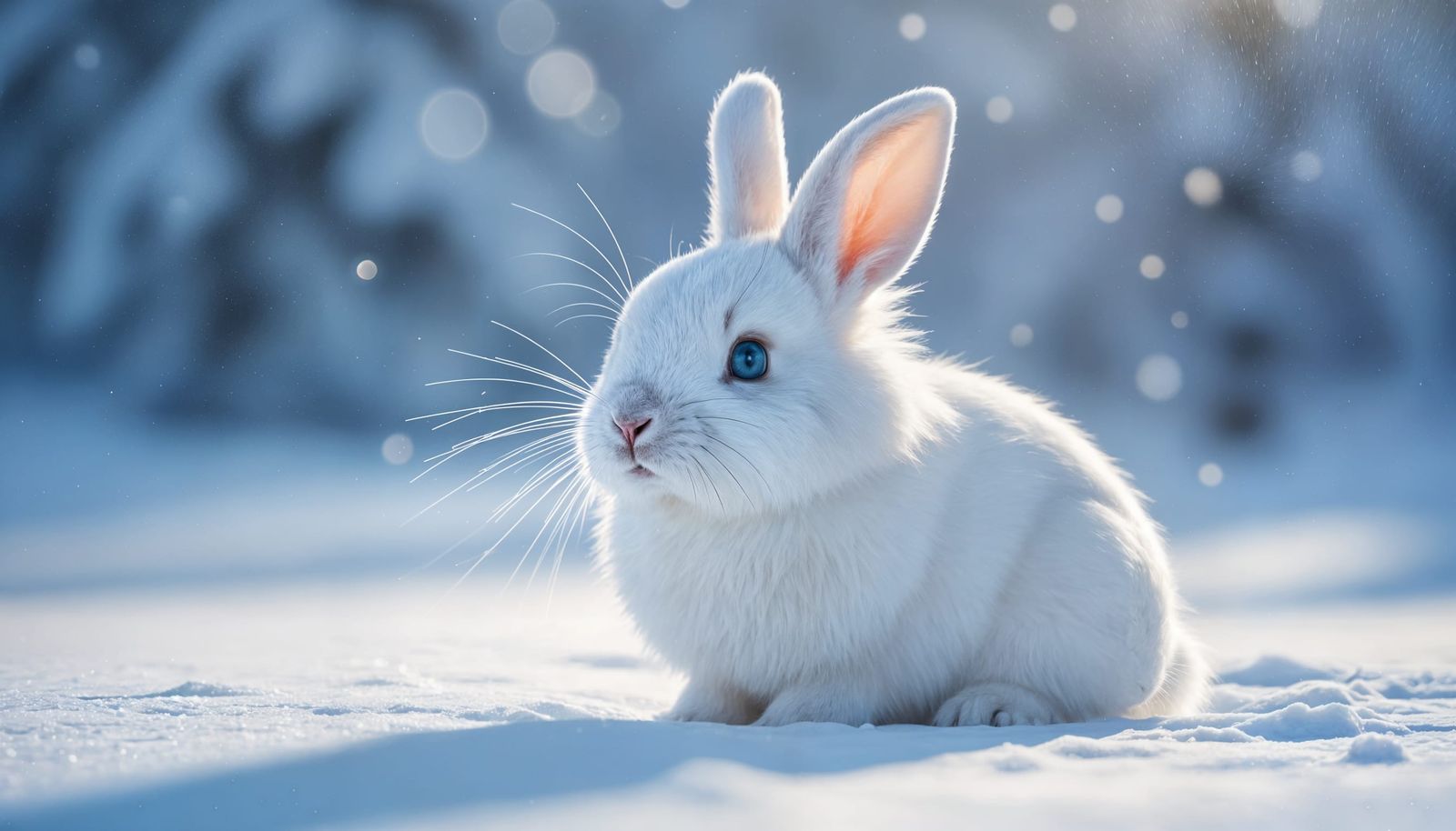 pretty white snow rabbit  by @Efe Hellman
