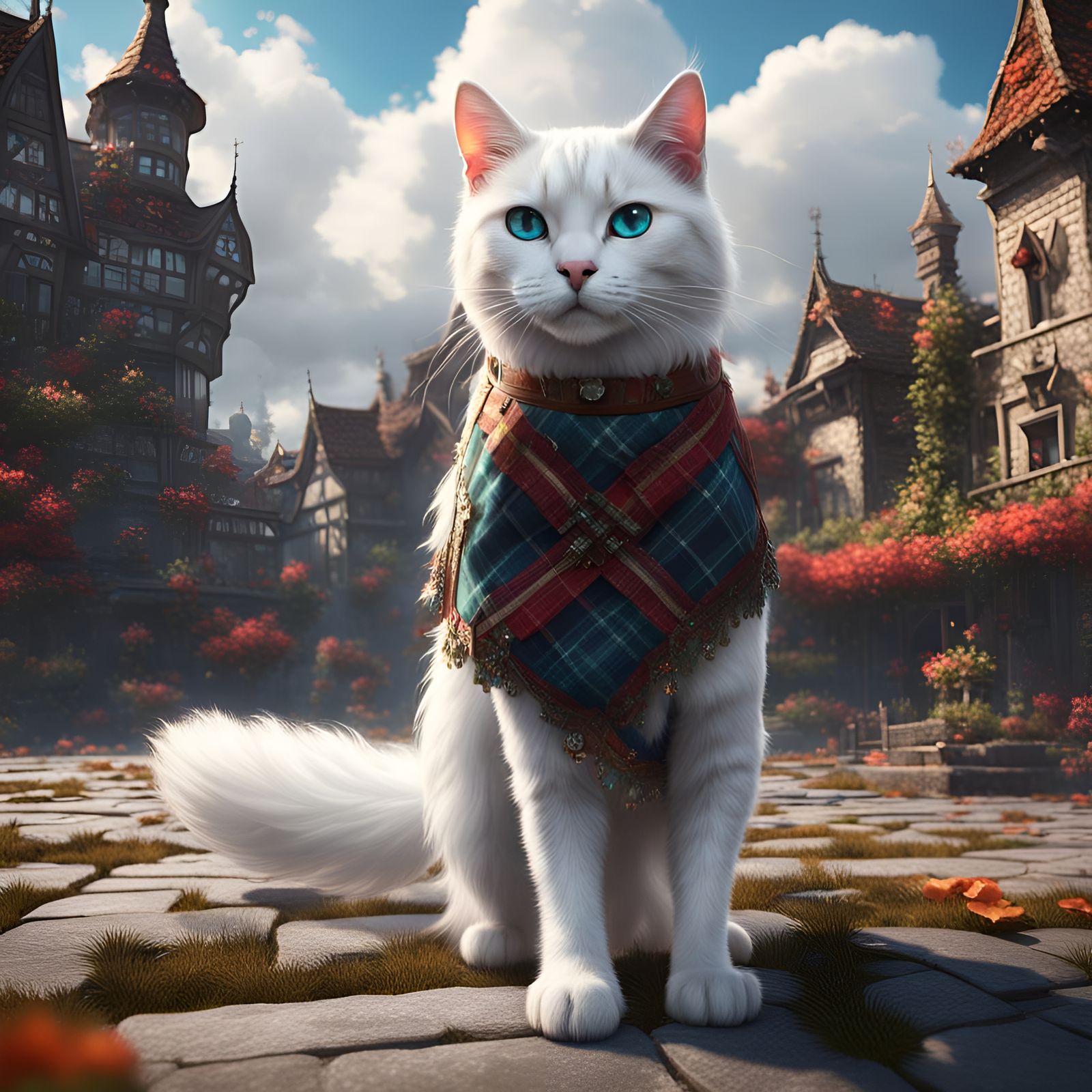 Gem the White Cat  by @Rossi199