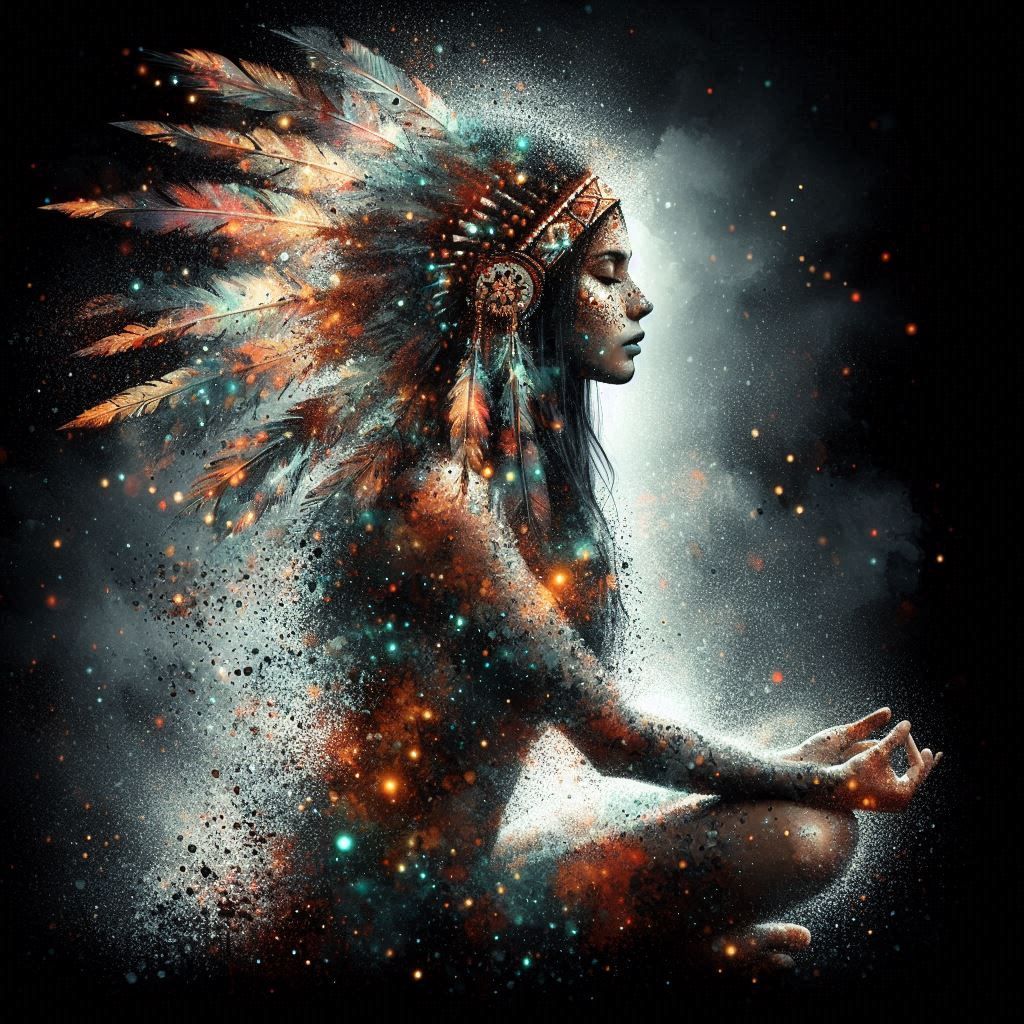 double exposure beautiful fantasy DALL-E 3 portrait landscape..