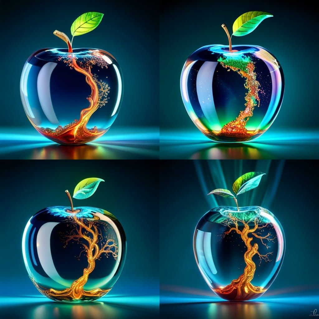 Apple Swarovski Figurine, beautiful, complex intricate cloud...