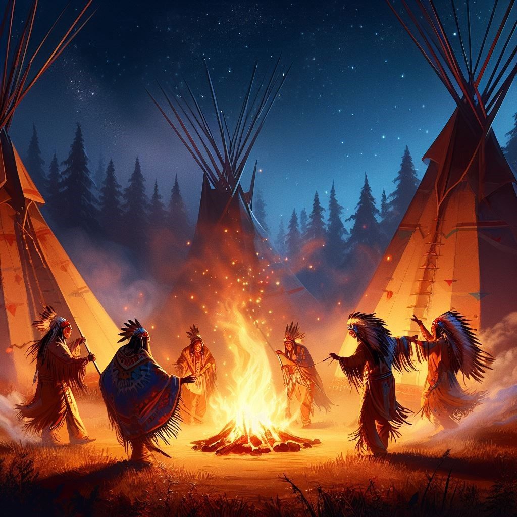 Natives dancing around fire - AI Generated Artwork - NightCafe Creator