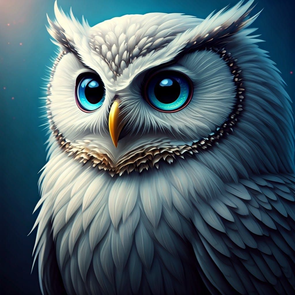 Majestic Owl with Iridescent Eyes, Concept Art