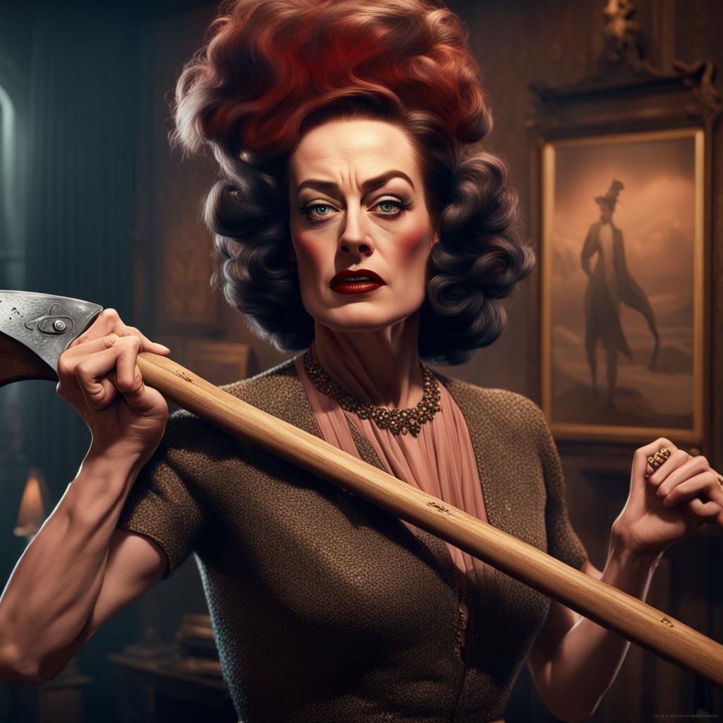 Joan Crawford Wielding An Axe
