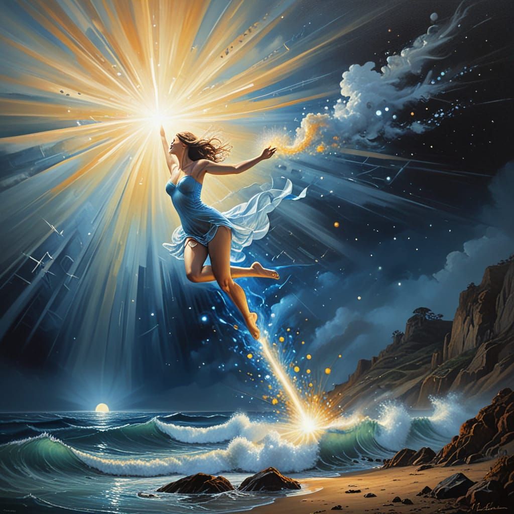 painting birth of light surreal