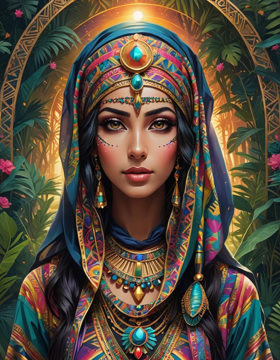 A fullbody portrait of most beautiful attractive Egyptian wi...