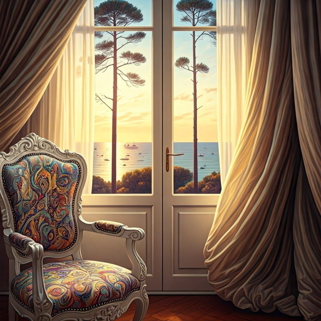 Elegant Louis XV Chair with Abstract Fabric