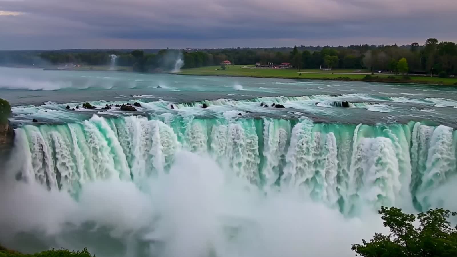 Victoria Falls Zambia with fireworks blowing up over the mist of the Zambezi