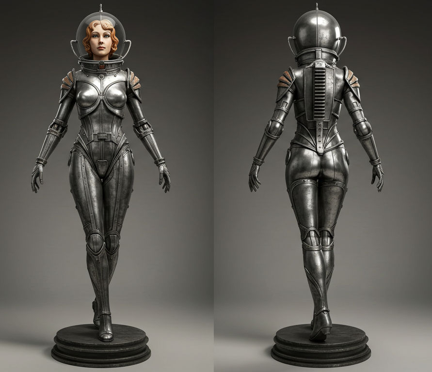 Vintage spacewomen figurines