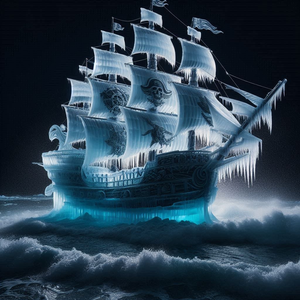 Pirate Ship Ice Sculpture