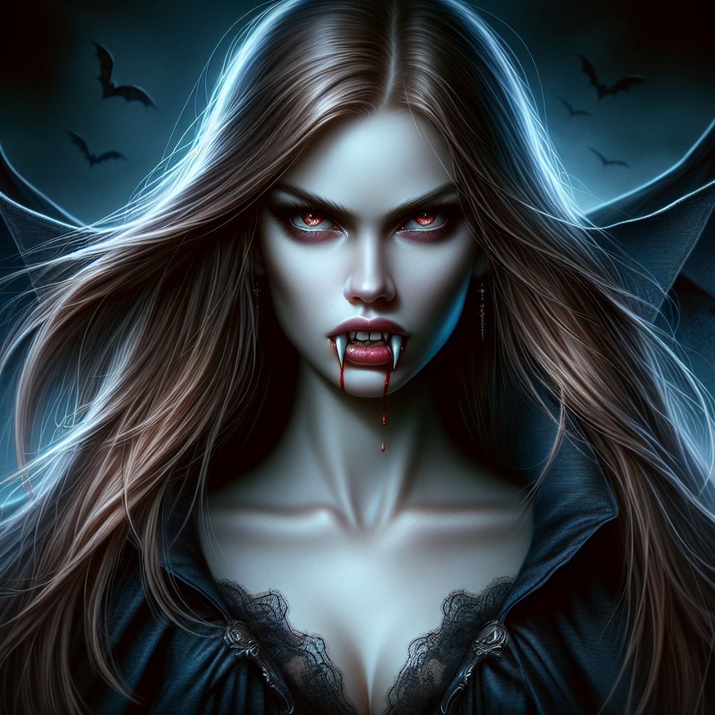 Vampire With Fangs - AI Generated Artwork - NightCafe Creator