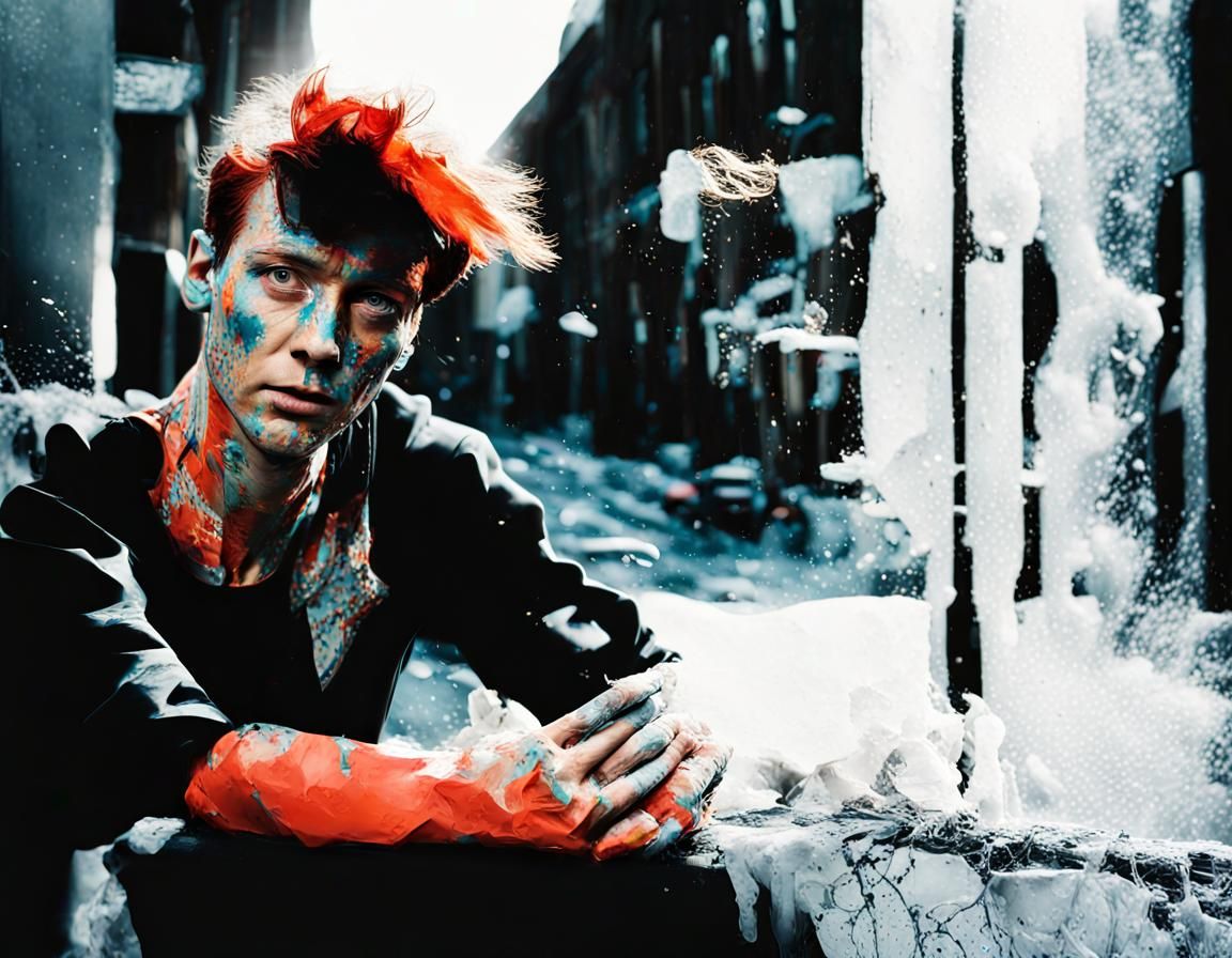 Dreamlike Shadow in Alcohol Ink, Glitch Art