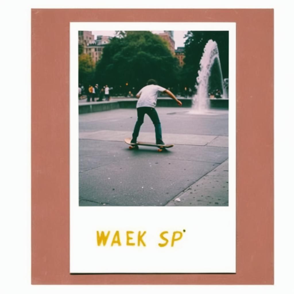 Retro skateboarding vibes, skater with vintage board perform...